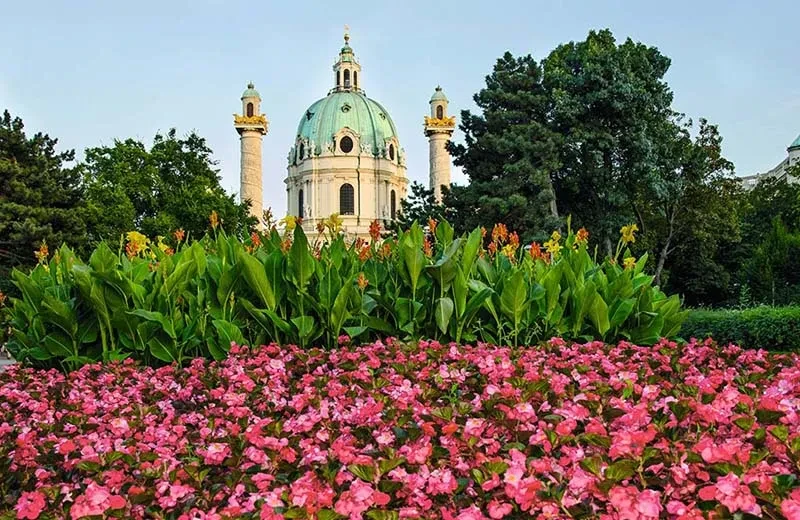 BIG landscaping in front of the Karls Church in Vienna, Austria BIG landscaping in front of the Karls Church in Vienna, Austria